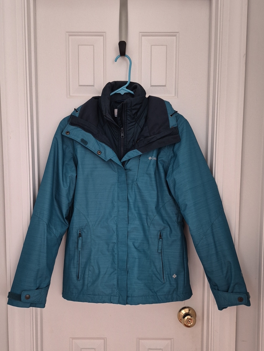Columbia Women 3-in1 Hooded Jacket - Waterproof + Insulated - Teal - Small